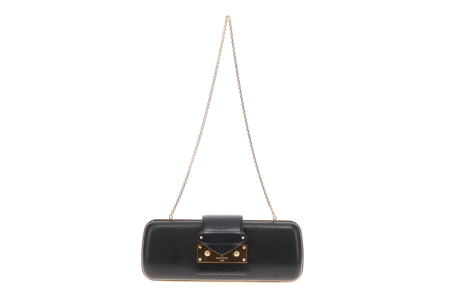 Louis Vuitton Minaudiere Black Long With Gold Hardware And Chain PL3151