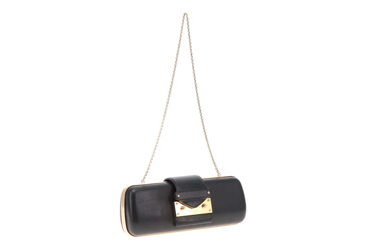 Louis Vuitton Minaudiere Black Long With Gold Hardware And Chain PL3151