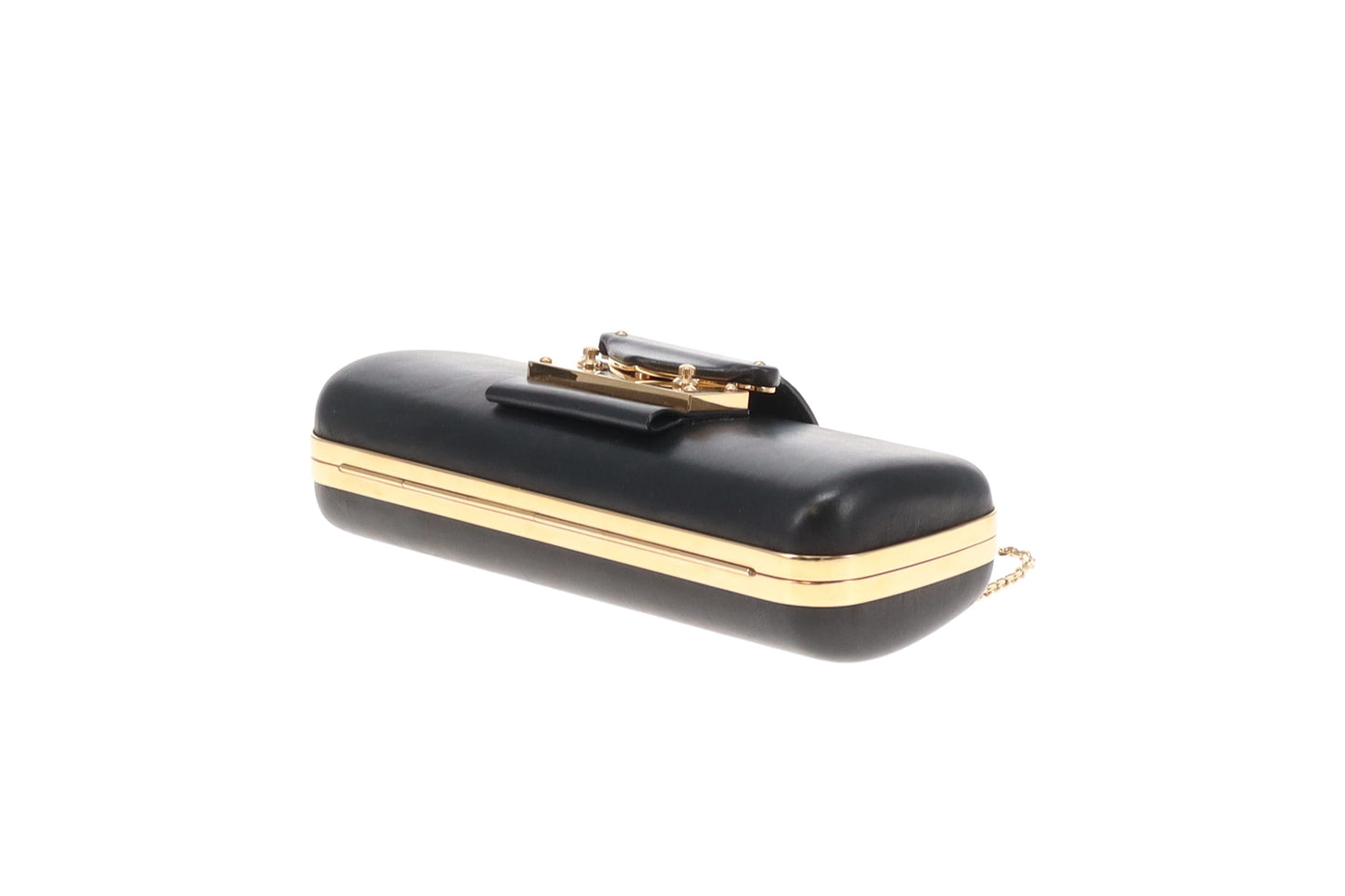Louis Vuitton Minaudiere Black Long With Gold Hardware And Chain PL3151