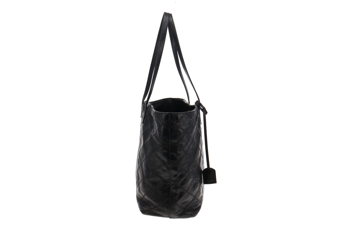 Saint Laurent Black Quilted Leather East West Shopping Tote
