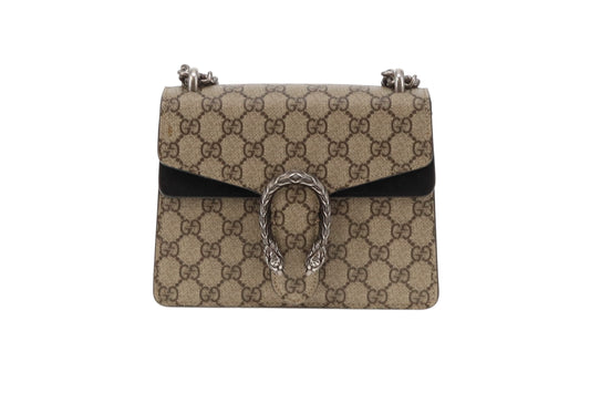 Gucci GG Supreme and Black Suede Mini Dionysus Bag