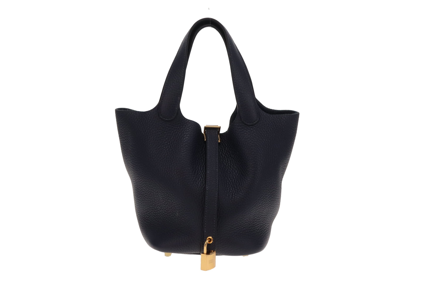 Hermes Bleu Nuit Clemence and Gold Hardware Picotin 18  - 2022