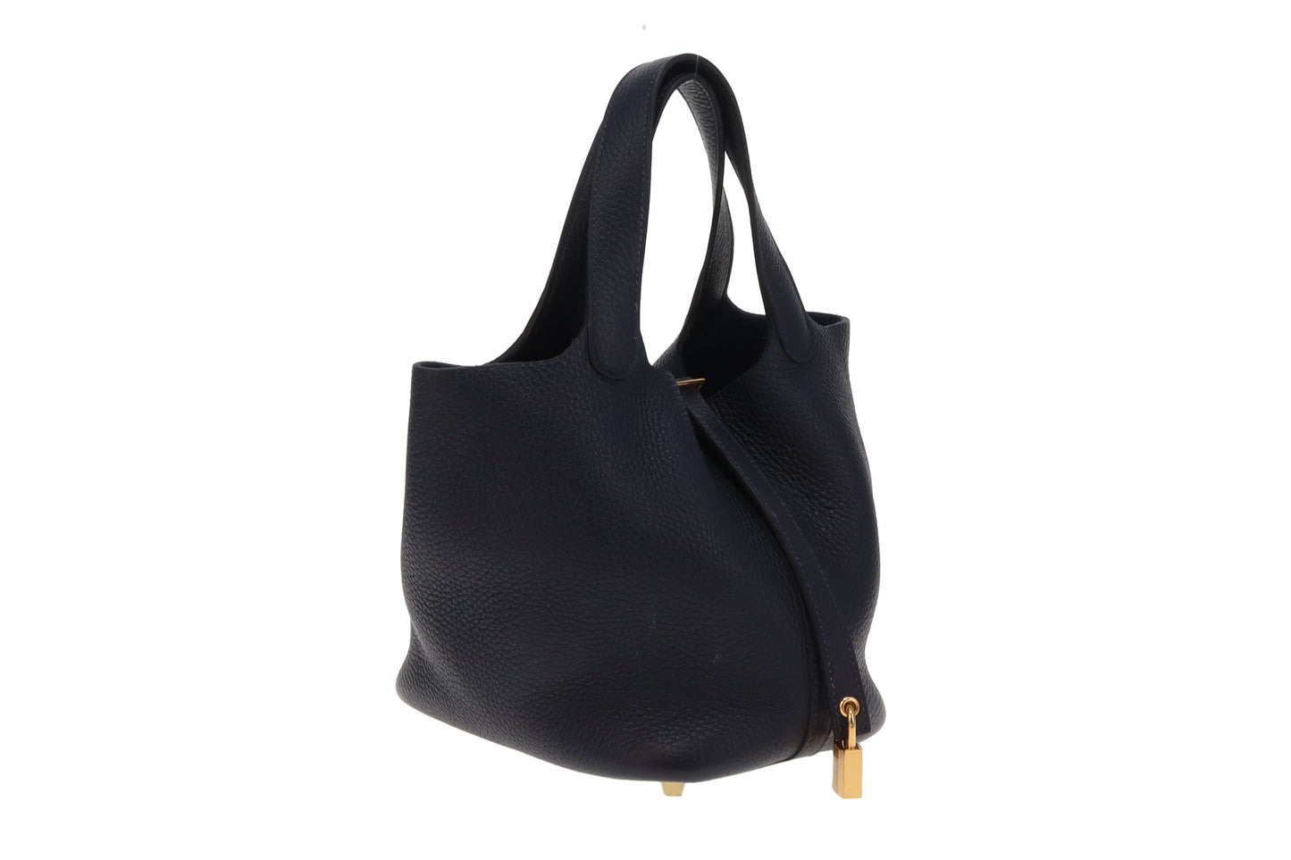 Hermes Bleu Nuit Clemence and Gold Hardware Picotin 18  - 2022