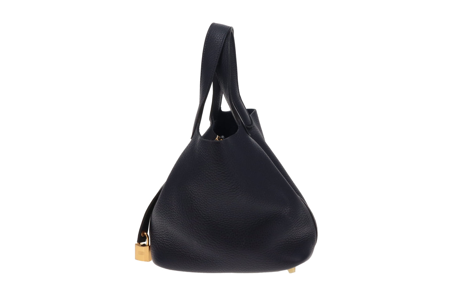 Hermes Bleu Nuit Clemence and Gold Hardware Picotin 18  - 2022