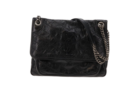 Saint Laurent Black Vintage Leather Medium Niki 2023