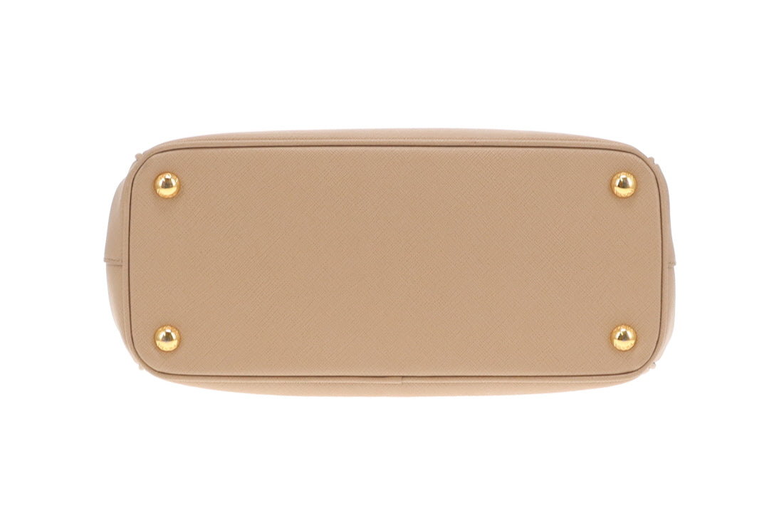 Prada Double Zip Cammeo Lux Tote In Saffiano Leather With Strap