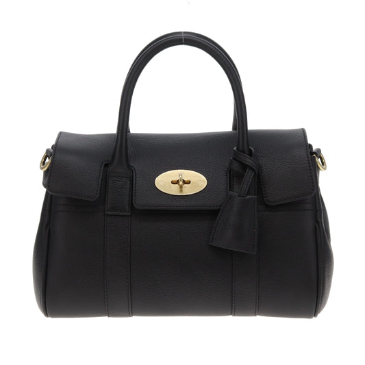 Mulberry Bayswater Satchel Small Black Small Classic Grain