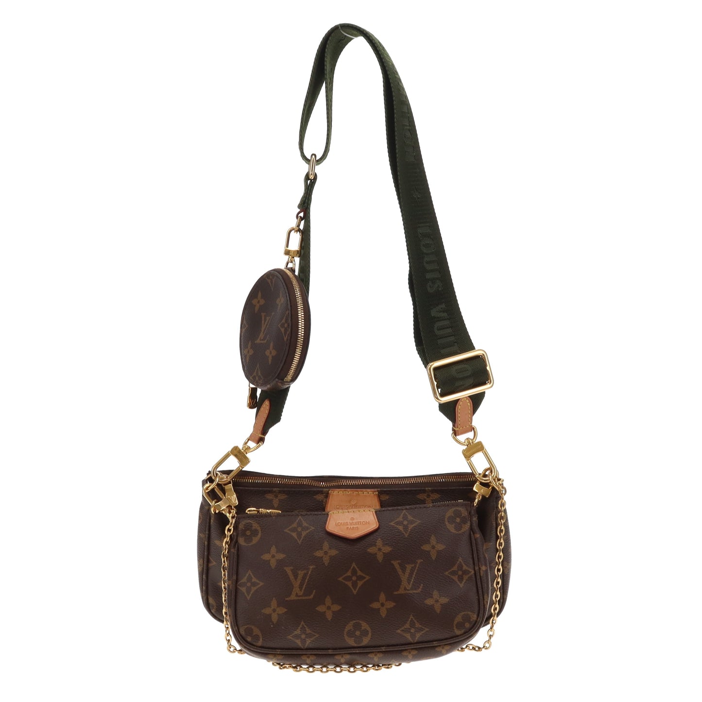 Louis Vuitto Multi-Pochette Monogram With Khaki Cotton Strap