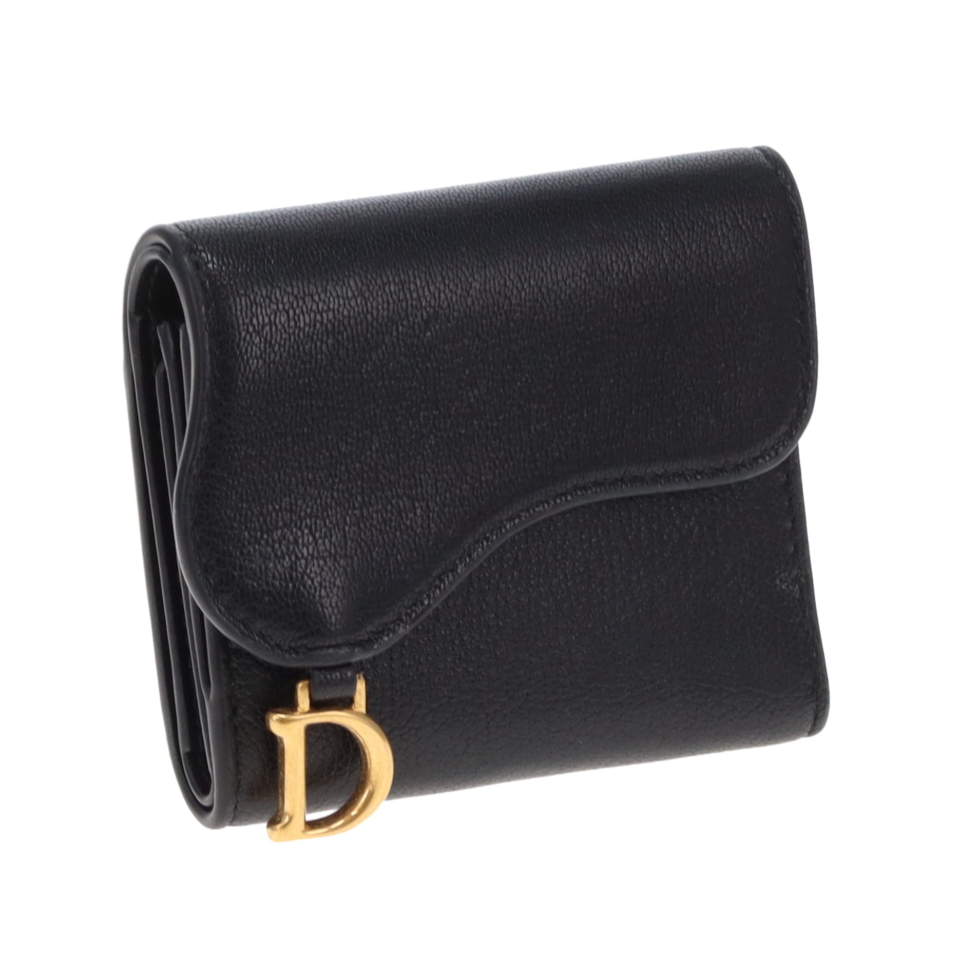 Dior Saddle Lotus Wallet Black GHW 2024 | Authenticated Pre-Owned