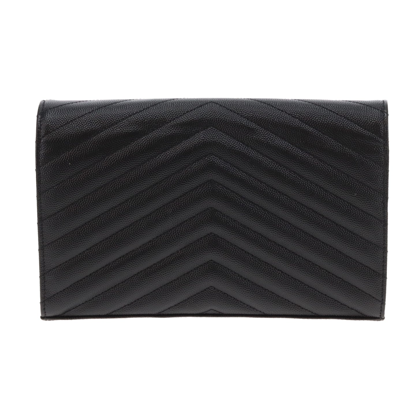Saint Laurent Cassandre Chain Wallet Black Gold HW 2022