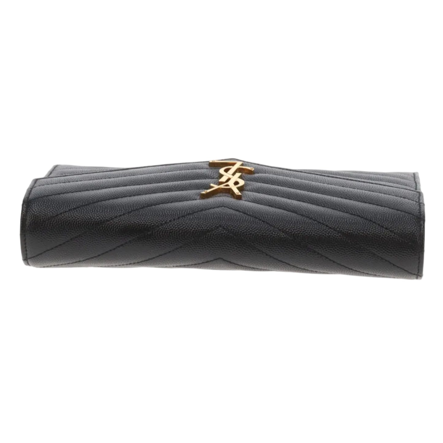 Saint Laurent Cassandre Chain Wallet Black Gold HW 2022