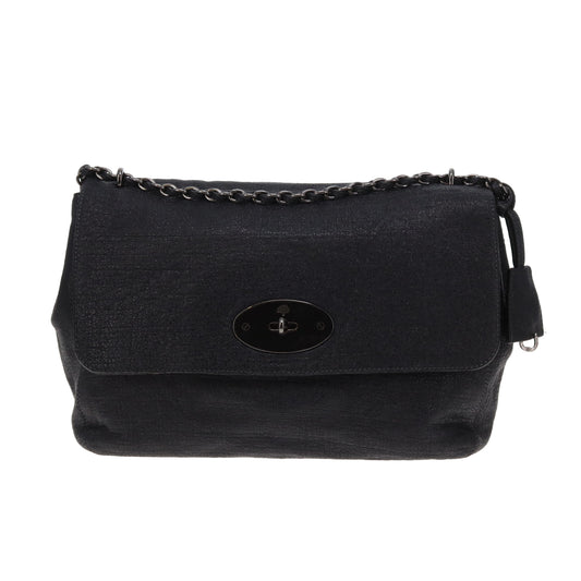 Mulberry Lily Oversized Black Sparkle Tweed Effect Leather GMHW