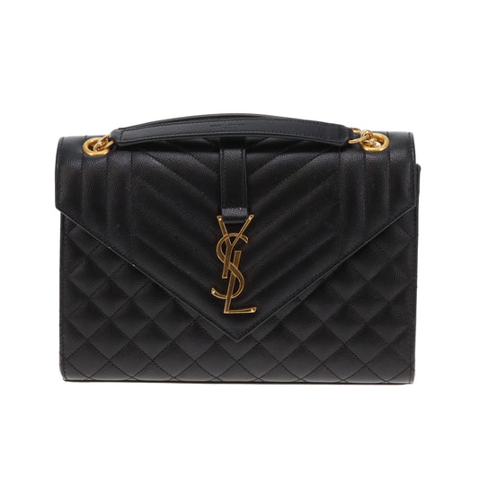 Saint Laurent Envelope Chain Bag Medium Black GHW 2024