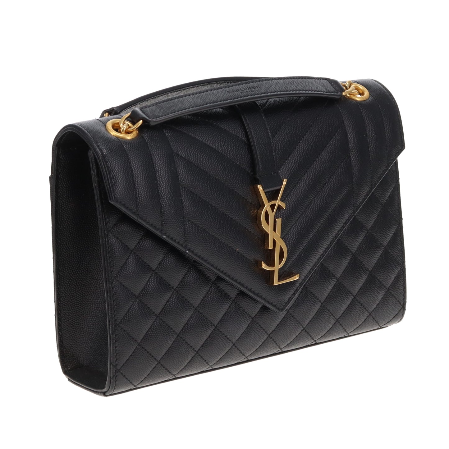 Saint Laurent Envelope Chain Bag Medium Black GHW 2024