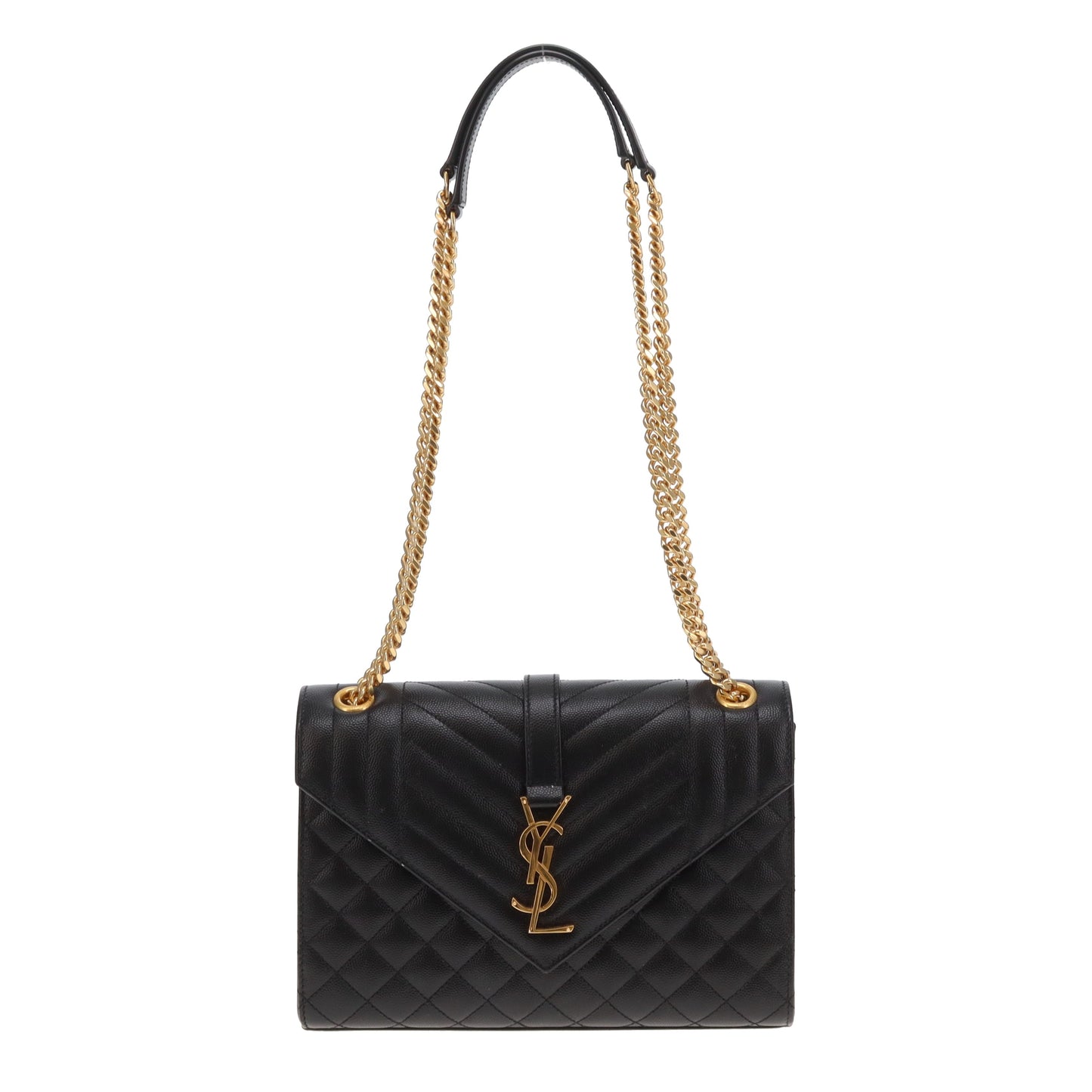Saint Laurent Envelope Chain Bag Medium Black GHW 2024