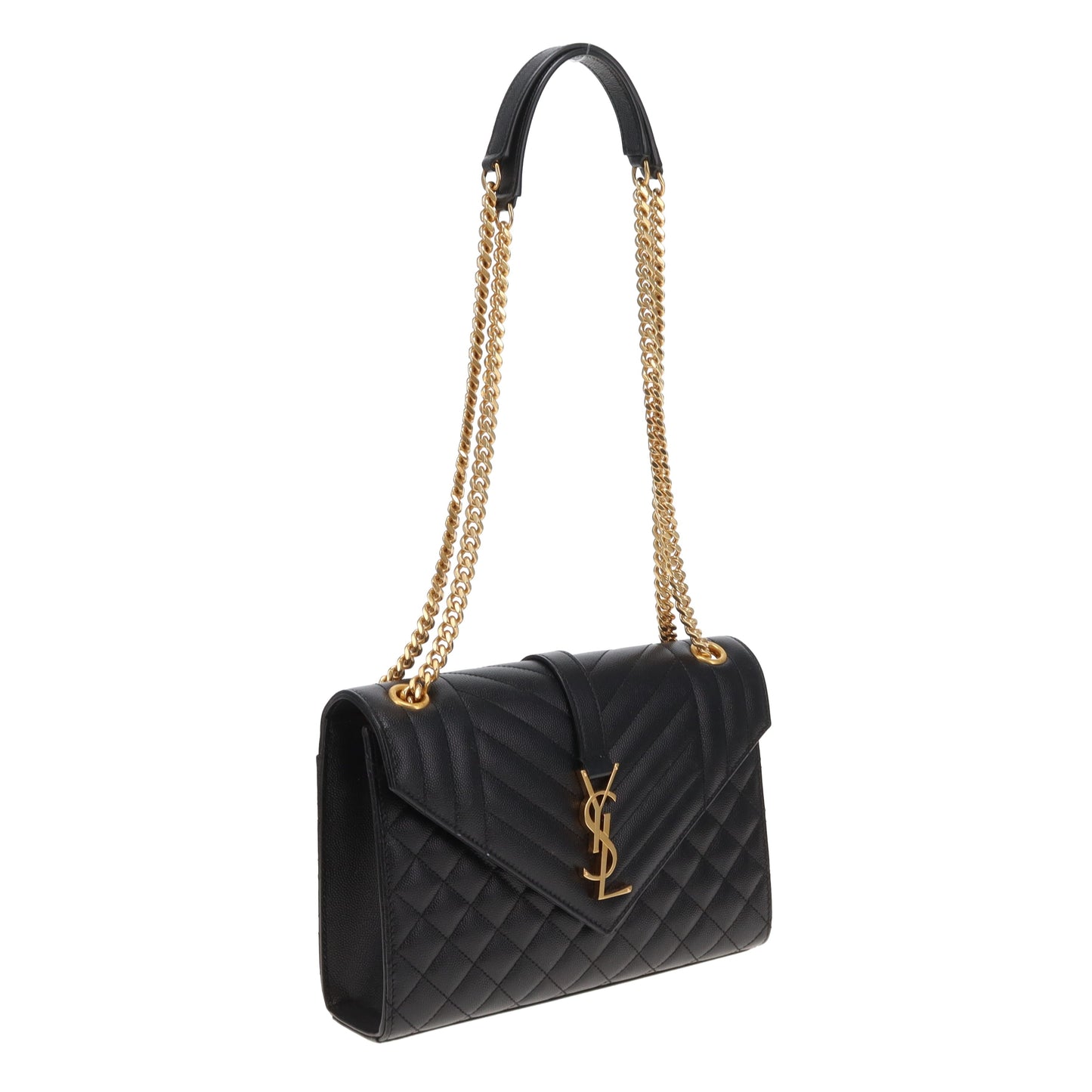 Saint Laurent Envelope Chain Bag Medium Black GHW 2024