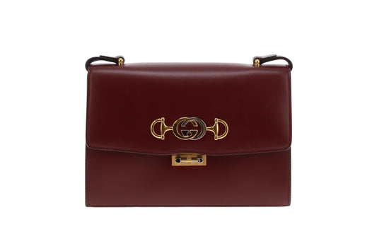 Gucci Zumi Flap Crossbody Bag In Merlot