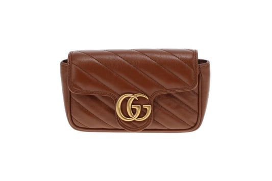 Gucci Marmont Supermini Brown Leather GHW