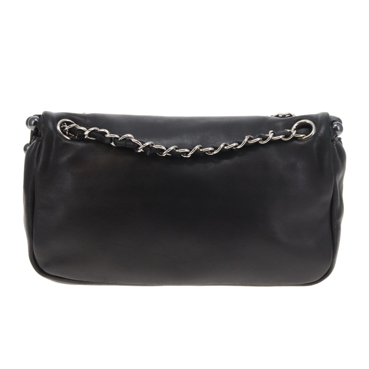 Chanel CC Pearl Obsession Small Flap Bag Black Lambskin 2008
