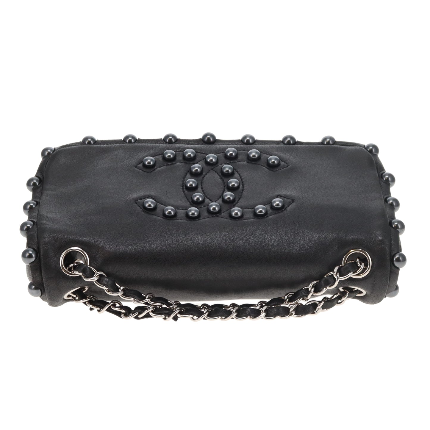 Chanel CC Pearl Obsession Small Flap Bag Black Lambskin 2008