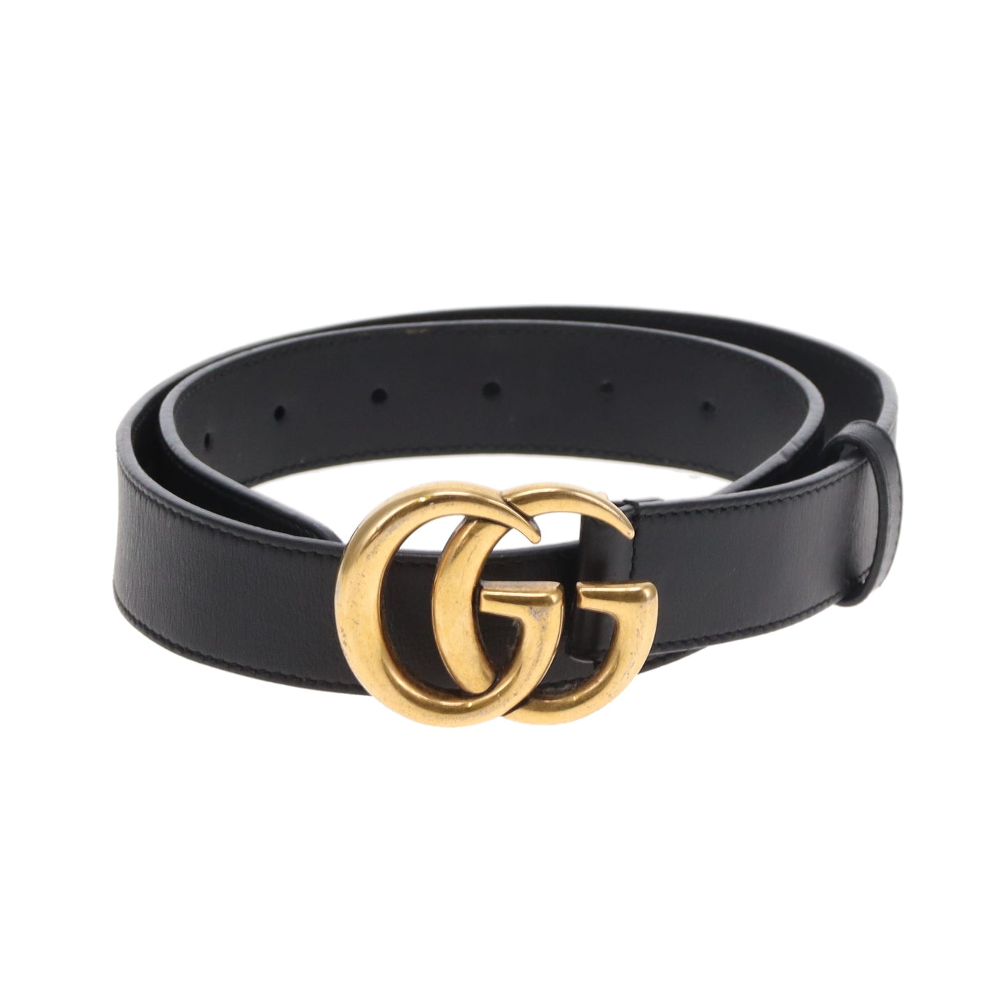 Gucci 3cm Belt GG Black GHW 80cm