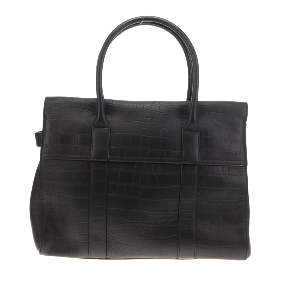 Mulberry Bayswater Croc Embossed Black SHW