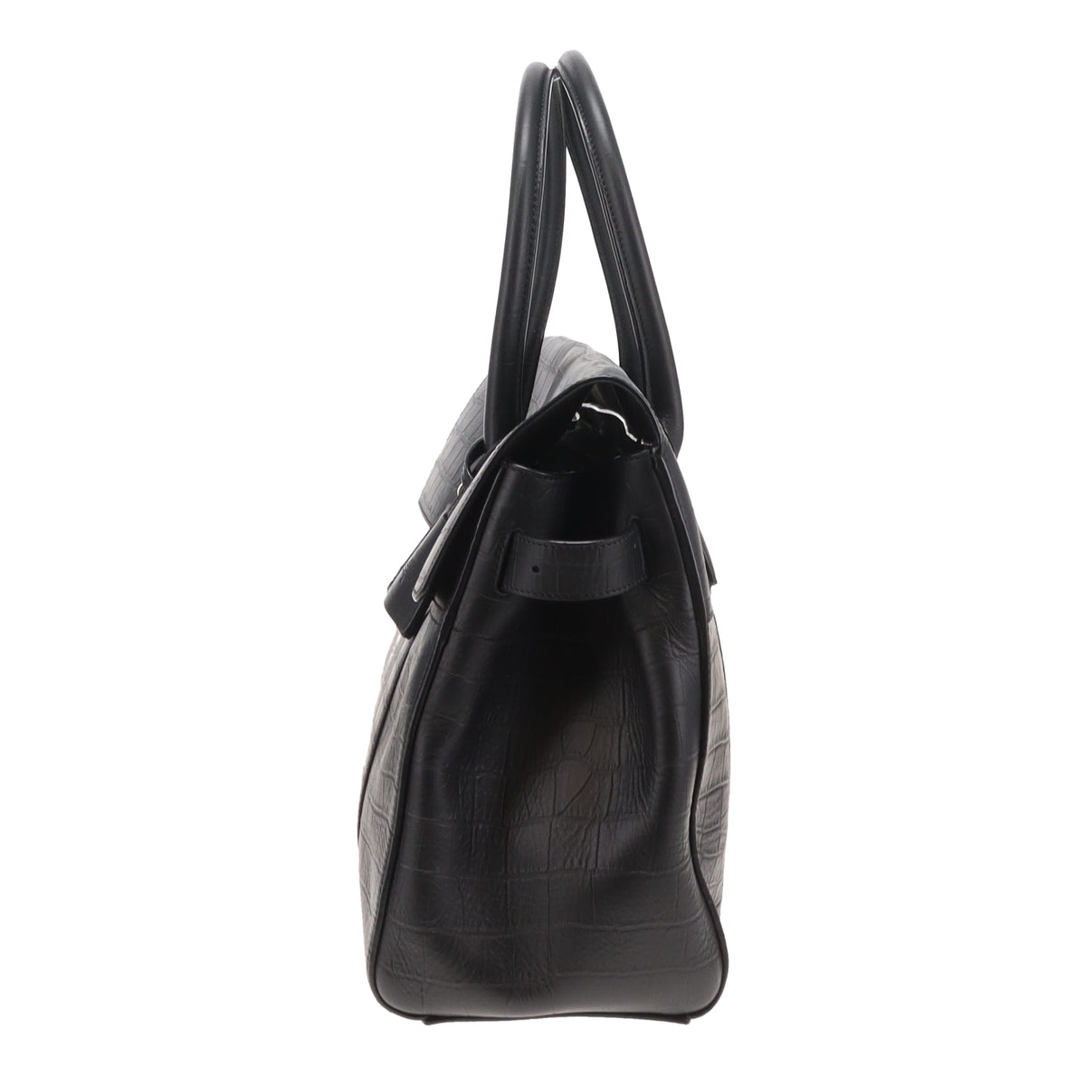 Mulberry Bayswater Croc Embossed Black SHW