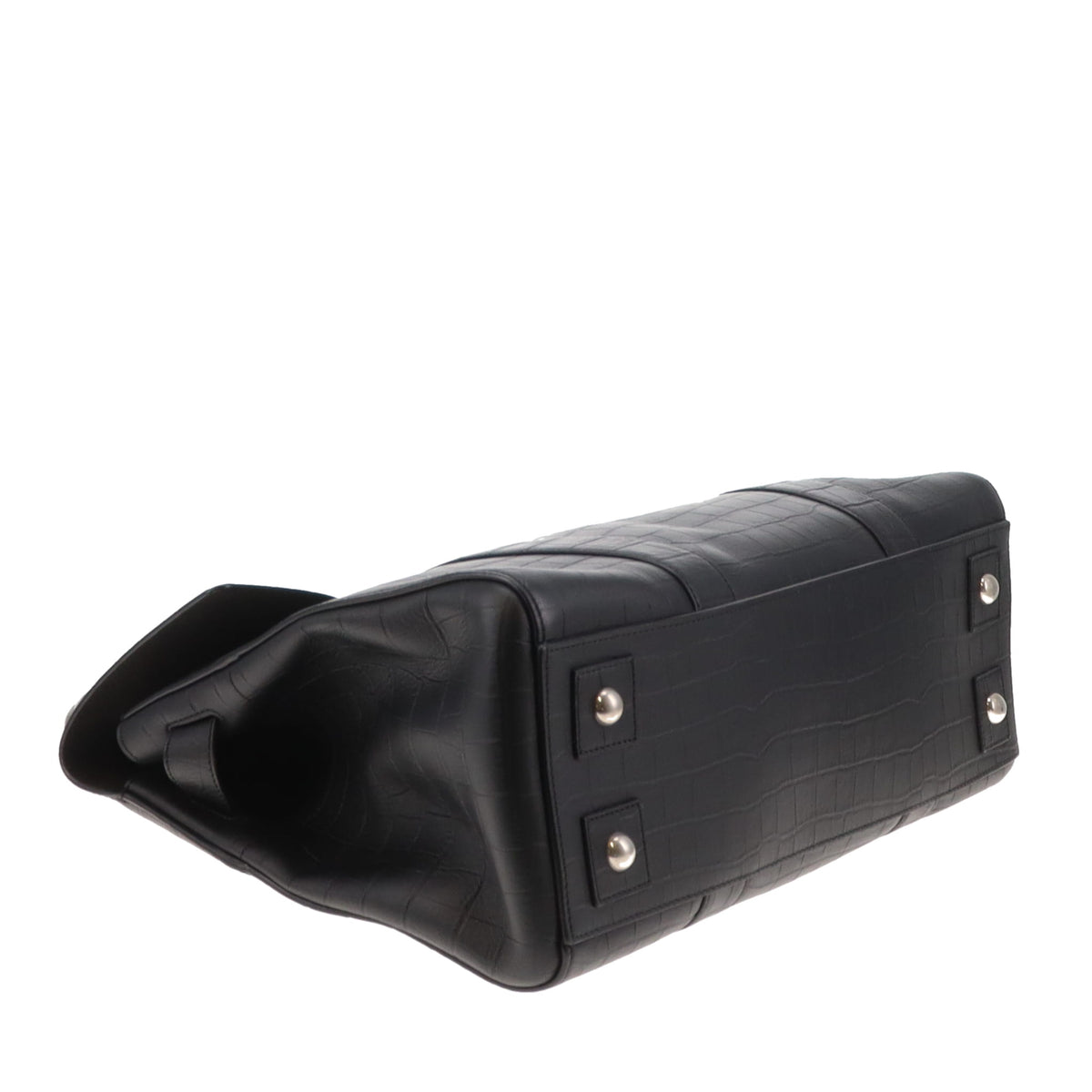 Mulberry Bayswater Croc Embossed Black SHW