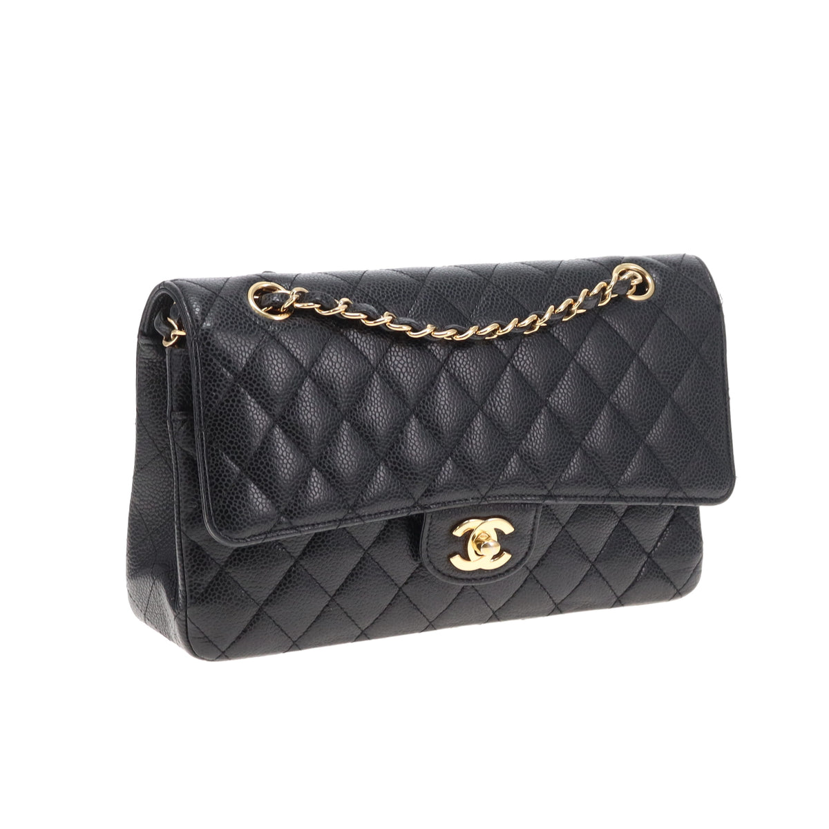 Chanel Classic Double Flap Medium Caviar Leather With Gold Hardware 2020