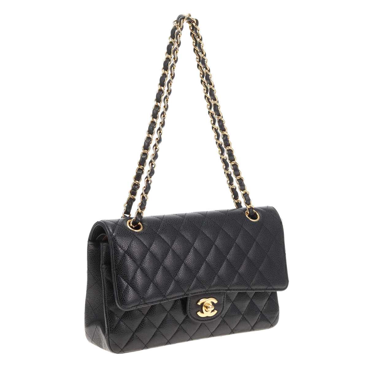 Chanel Classic Double Flap Medium Caviar Leather With Gold Hardware 2020