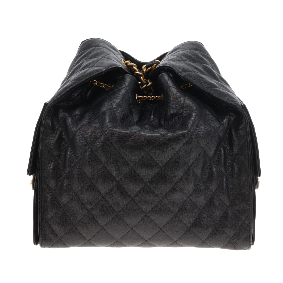 Chanel 25 Medium Black Caviar Gold HW (NFID)