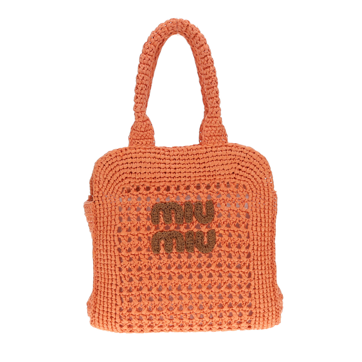 Miu Miu Raffia Tote Small Orange (missing long strap)