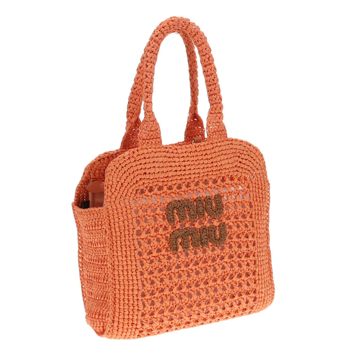 Miu Miu Raffia Tote Small Orange (missing long strap)