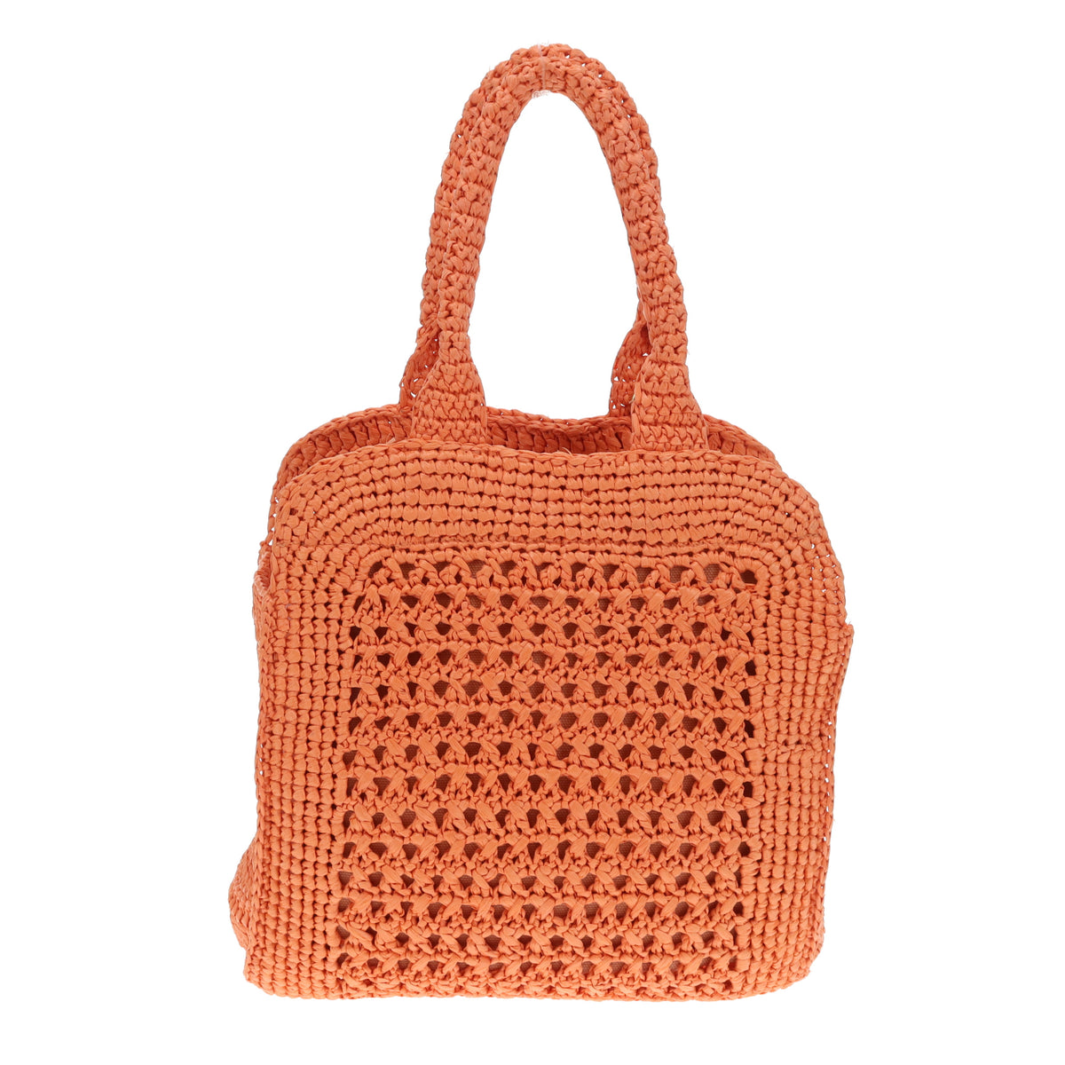 Miu Miu Raffia Tote Small Orange (missing long strap)
