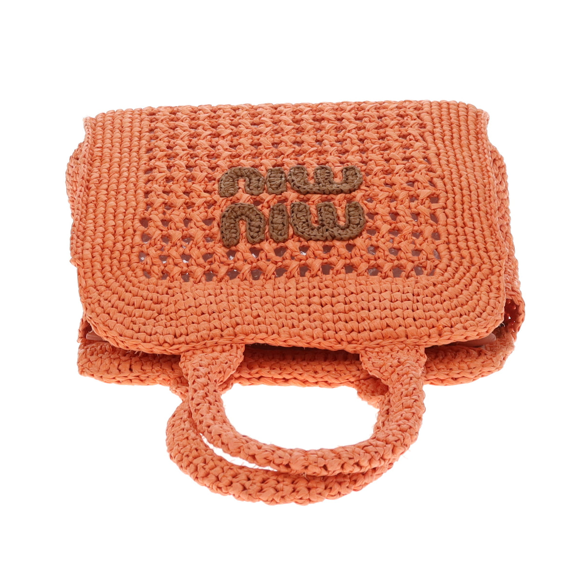 Miu Miu Raffia Tote Small Orange (missing long strap)