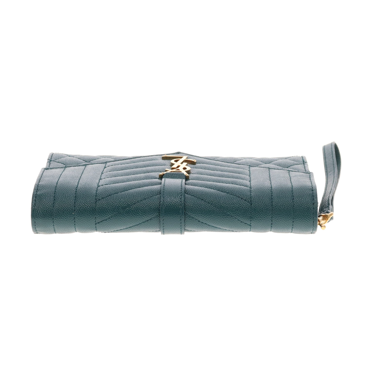 Saint Laurent Envelope Flap Wristlet Green GHW 2021