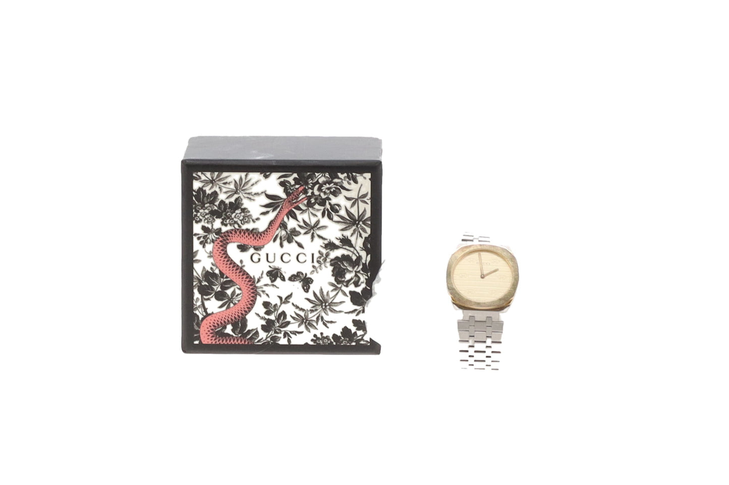 Gucci 25H 30mm Watch Brass and Stainless Steel