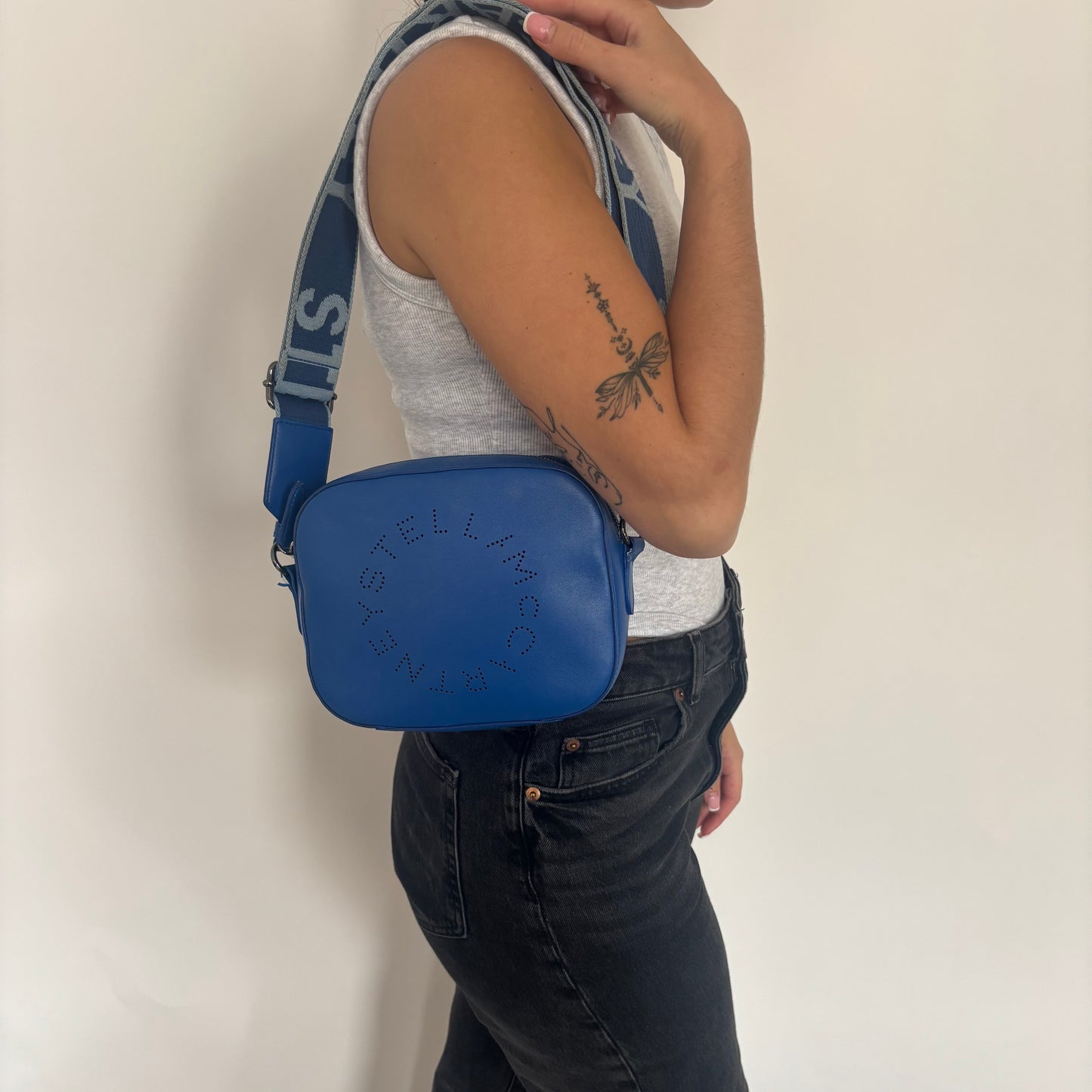 Stella McCartney Logo Camera Bag Blue