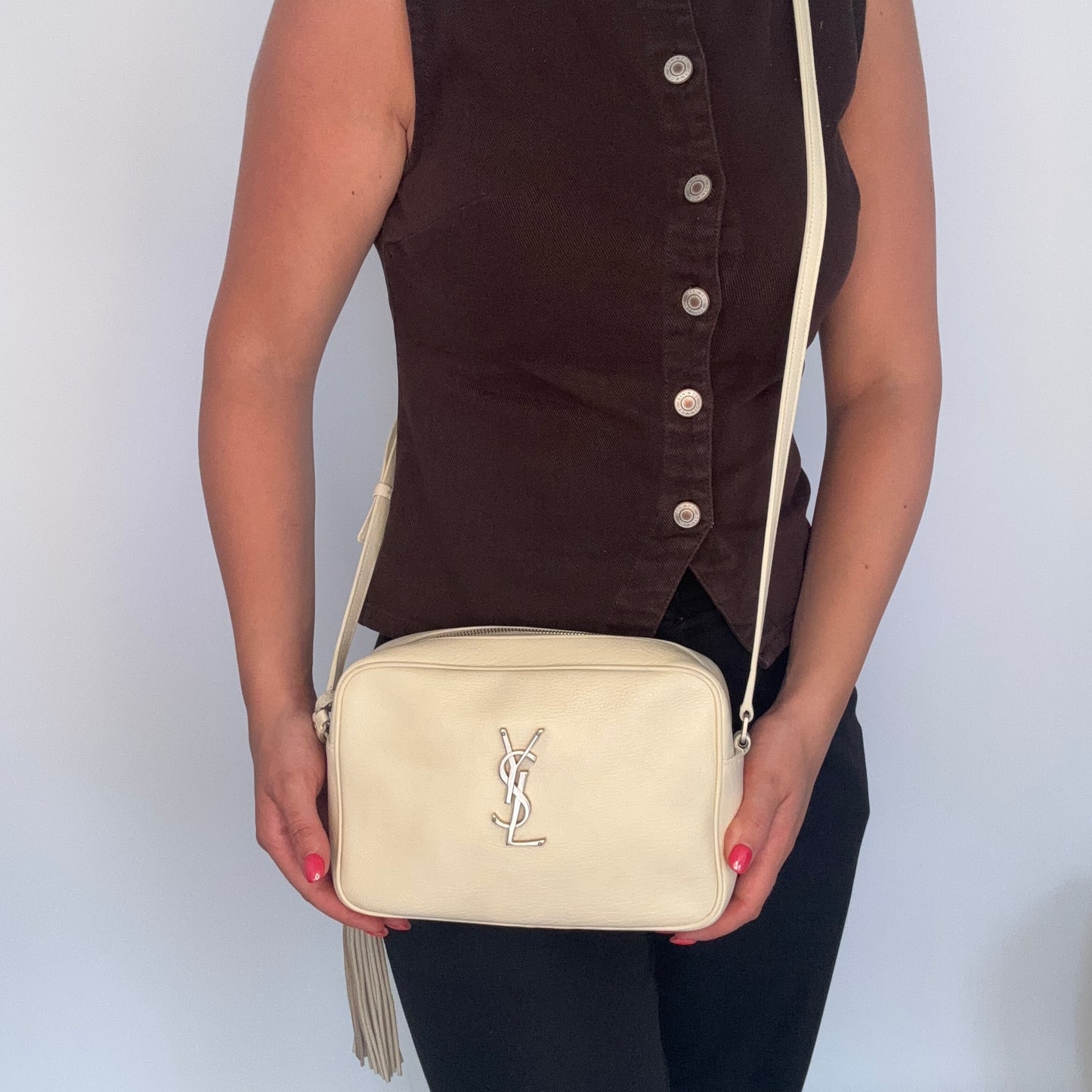 Saint Laurent Lou Camera Bag Cream SHW 2019
