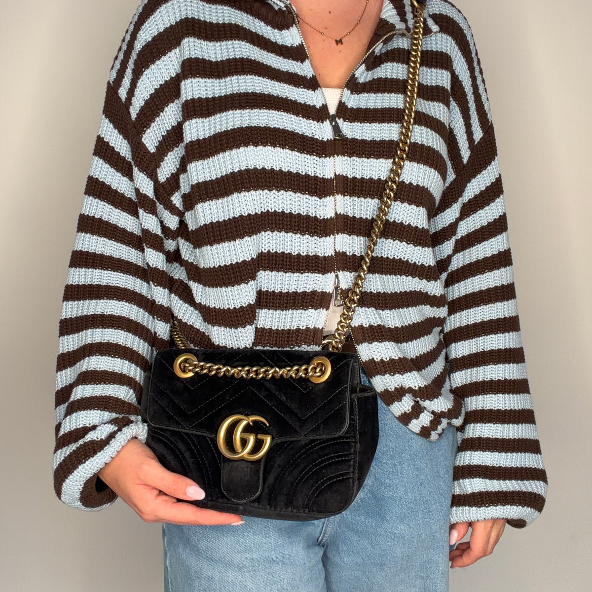 Gucci Marmont Old Model Mini Black Velvet GHW