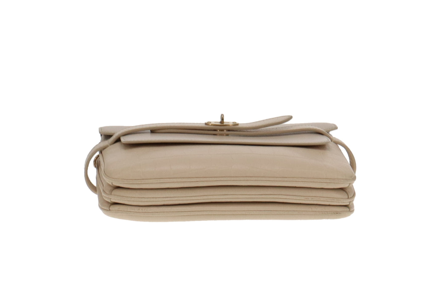 Mulberry Belted Bayswater Croc Embossed Chalk