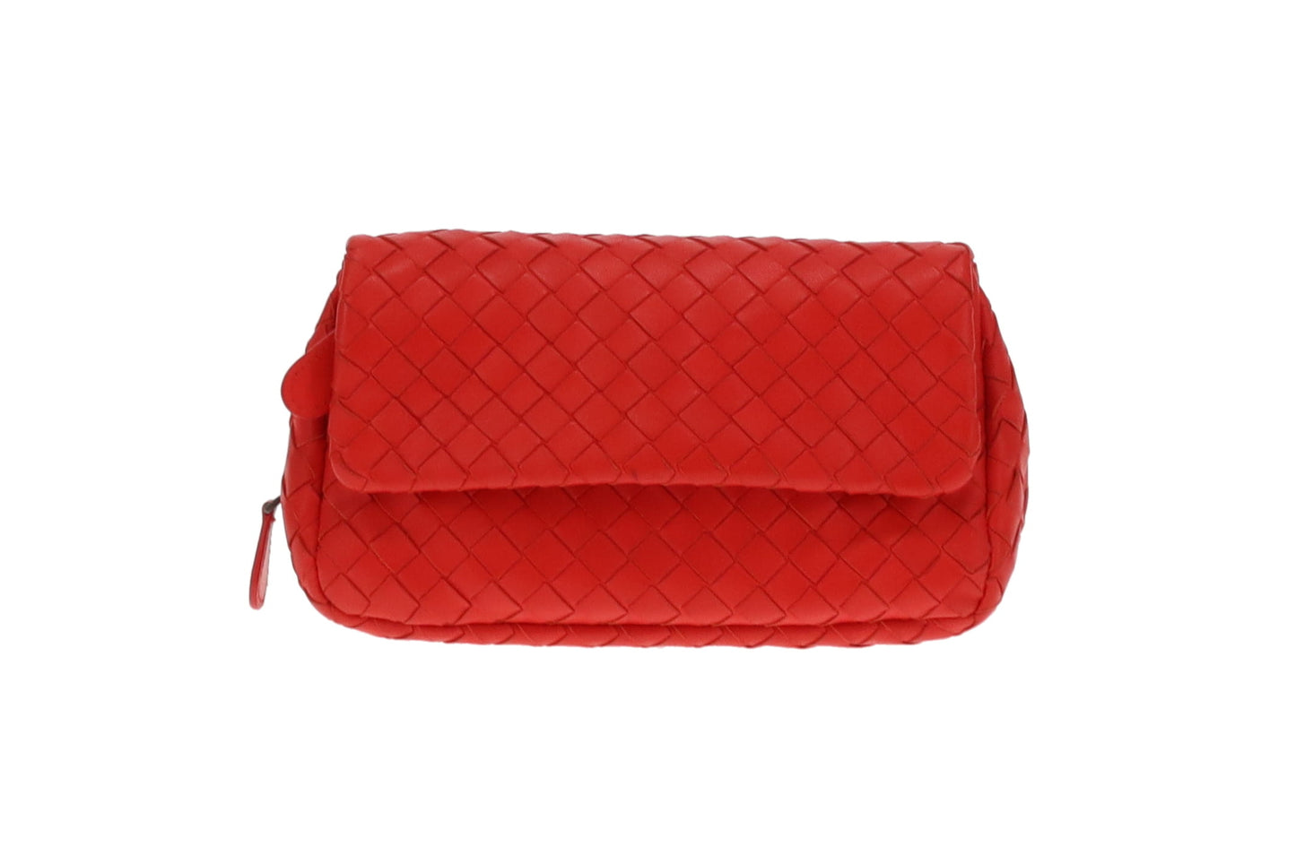 Bottega Veneta Red Mini Intrecciato Multi Zip Crossbody