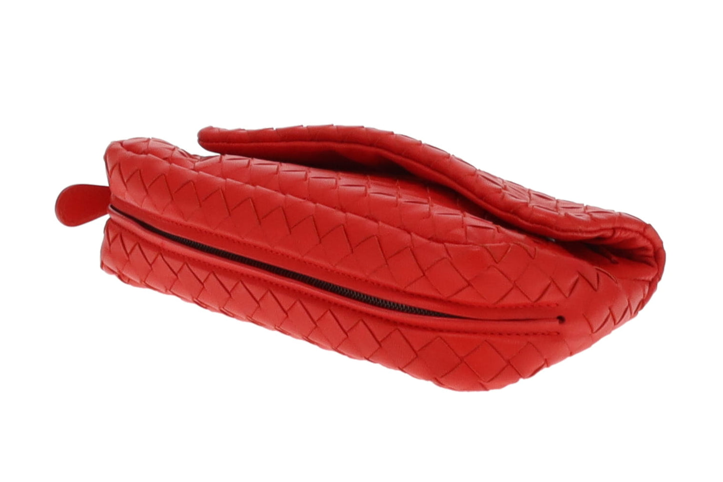 Bottega Veneta Red Mini Intrecciato Multi Zip Crossbody
