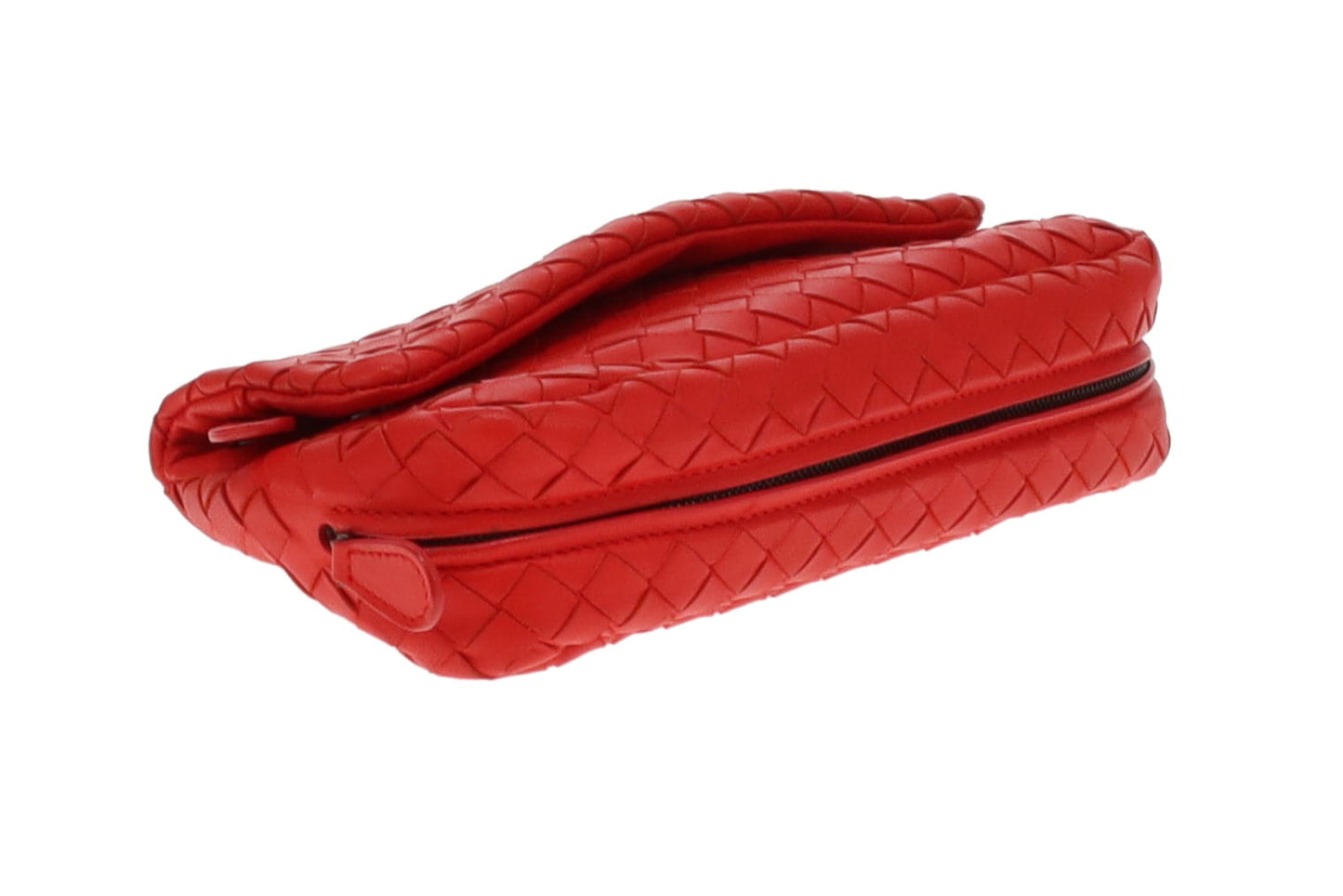 Bottega Veneta Red Mini Intrecciato Multi Zip Crossbody