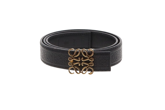 Loewe Black Repeat Anagram Embossed Leather Belt 75cm