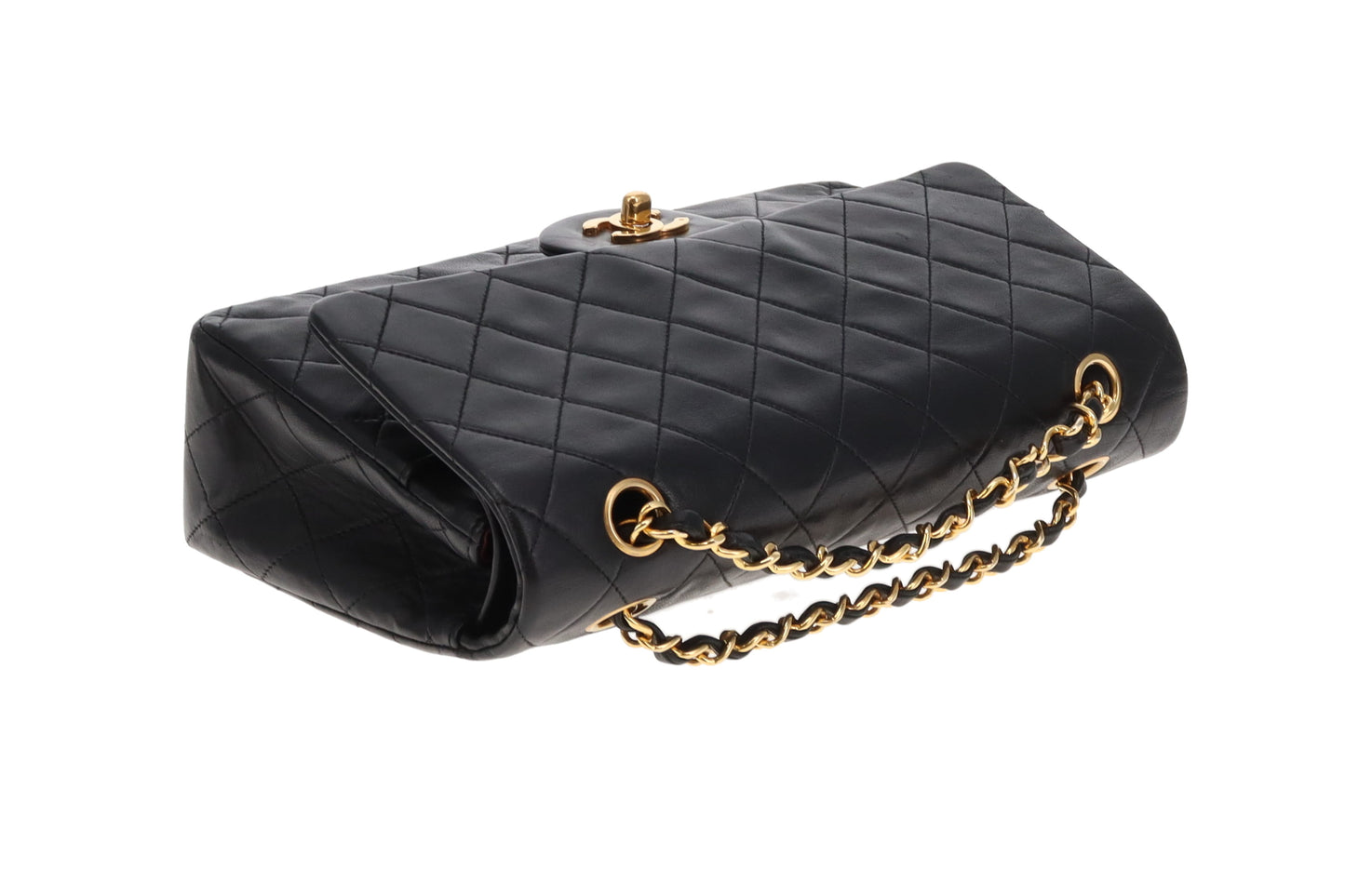 Chanel Classic Double Flap Medium Black Gold HW 91-94