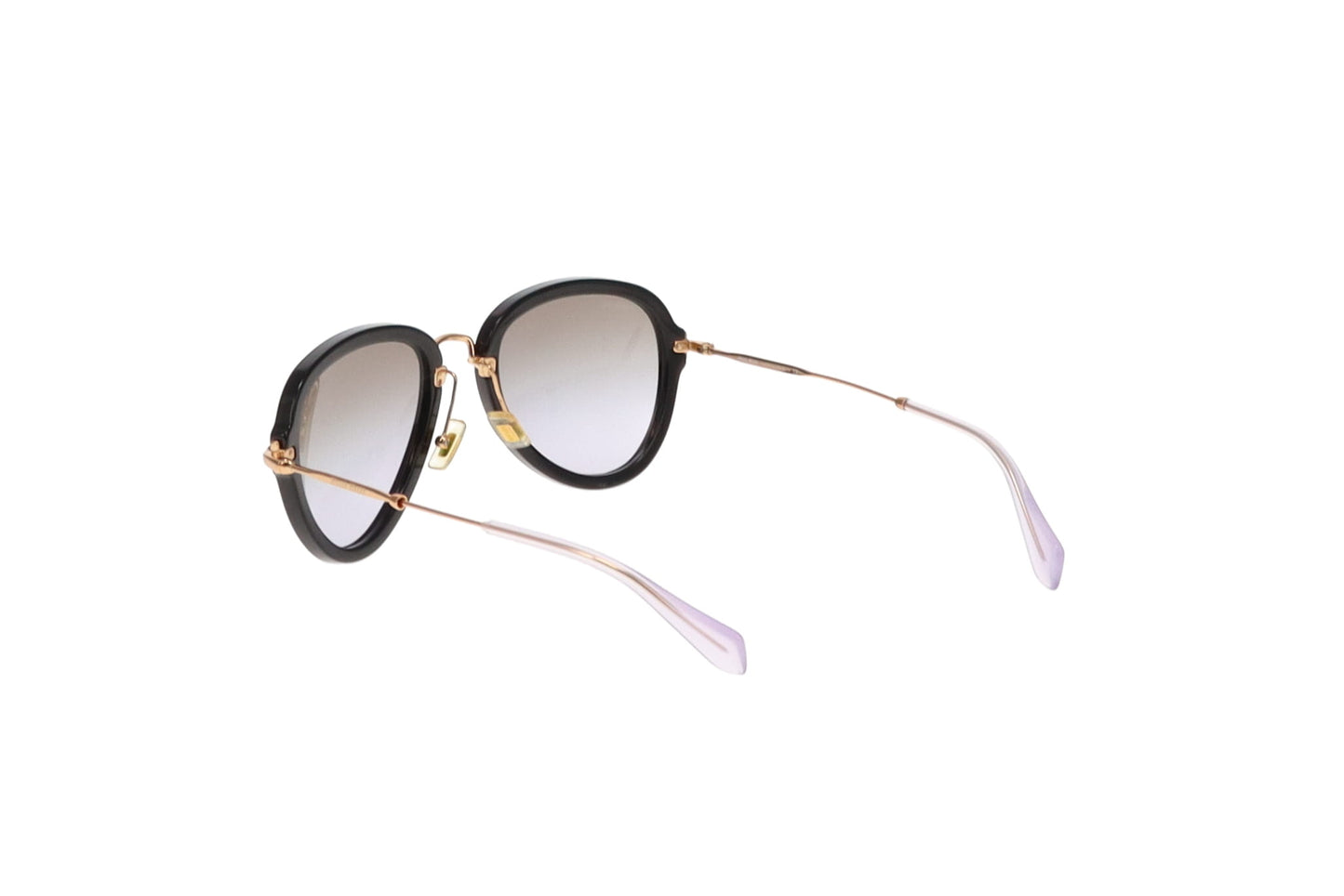 Miu Miu SMU03Q Black and Gold Aviator Style Sunglasses