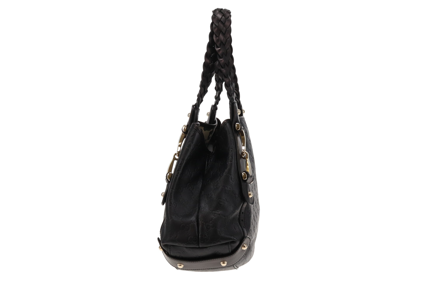 Gucci Black Guccissima Pelham Hobo Bag