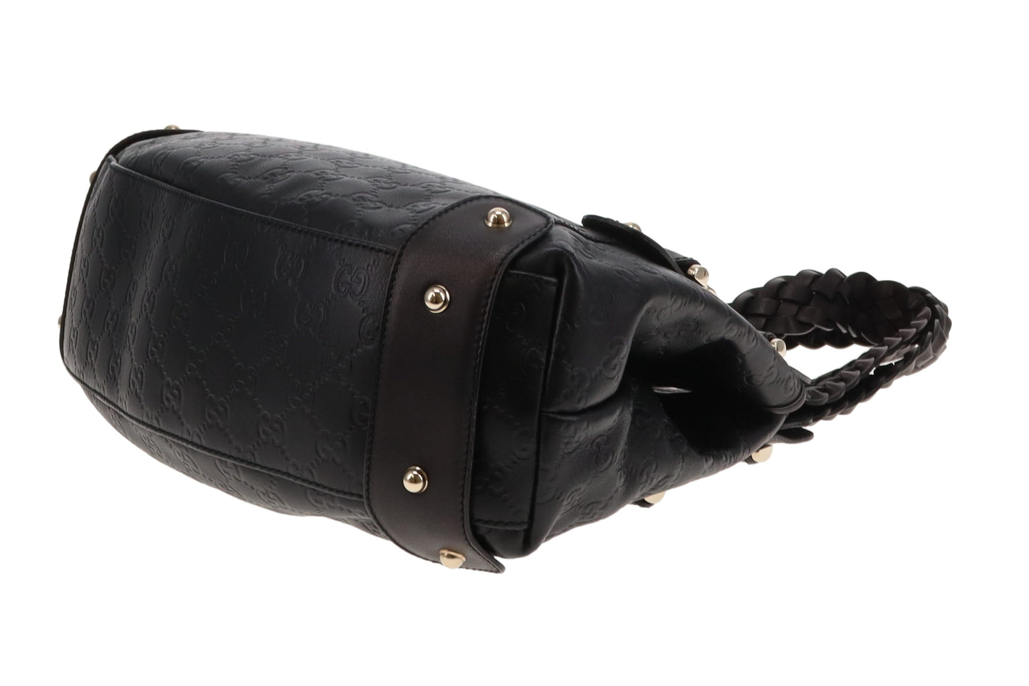 Gucci Black Guccissima Pelham Hobo Bag