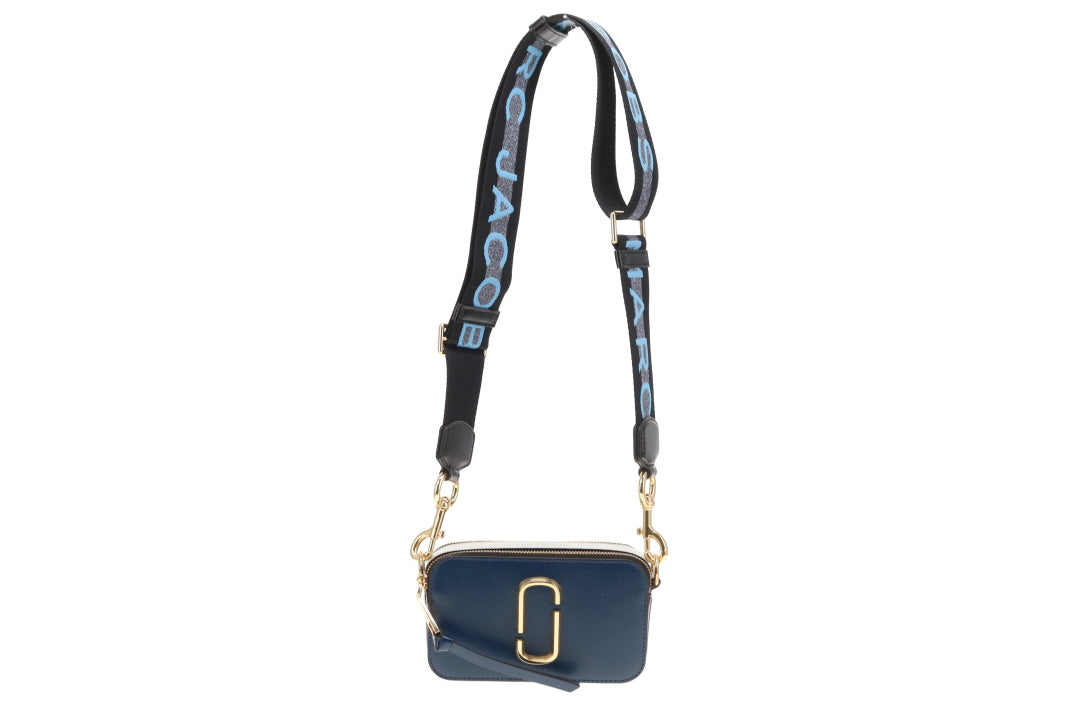 Marc Jacobs The Snapshot New Blue Sea With Logo Strap